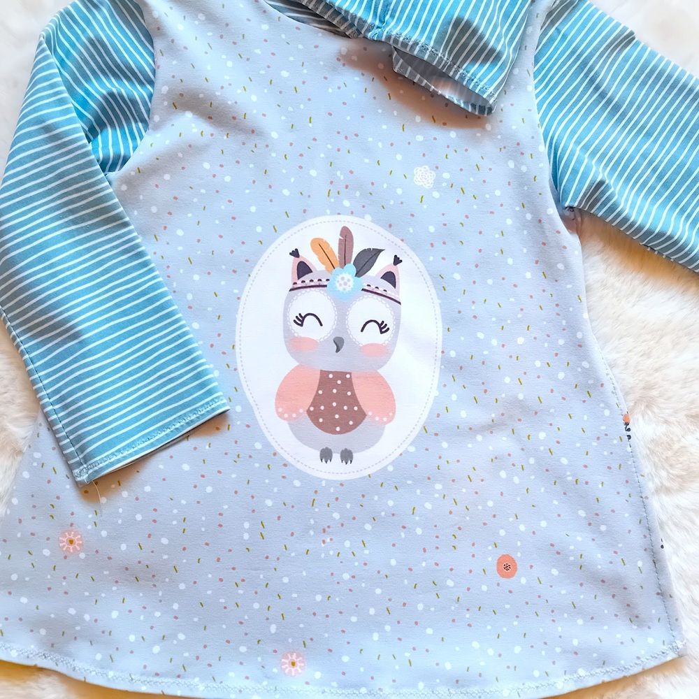 Kapuzenpullover Kinder Hoodie EULE ELLA in Gr. 122