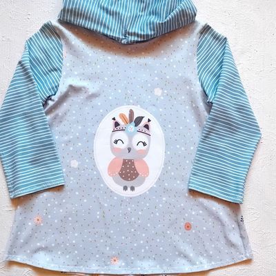 Kapuzenpullover Kinder Hoodie EULE ELLA in Gr. 122