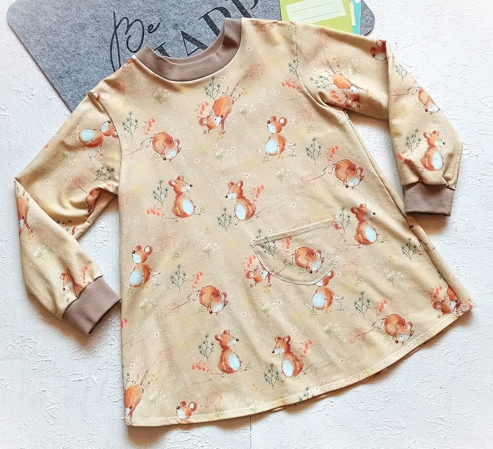 Kinderpullover langarm KLEINE MAUS in Gr. 128