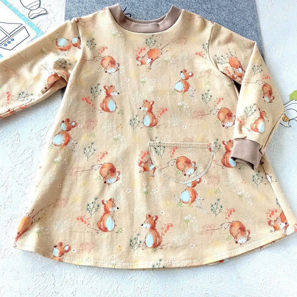 Kinderpullover langarm KLEINE MAUS in Gr. 128