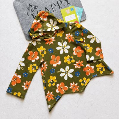 Zipfelpullover Kinder BLUMEN RETRO in Gr. 128