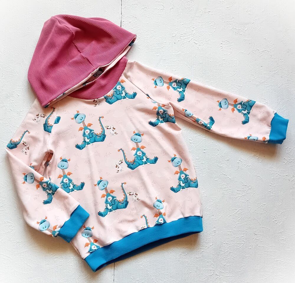 Kapuzenpullover Kinder Hoodie DRACHENKIND in Gr. 110