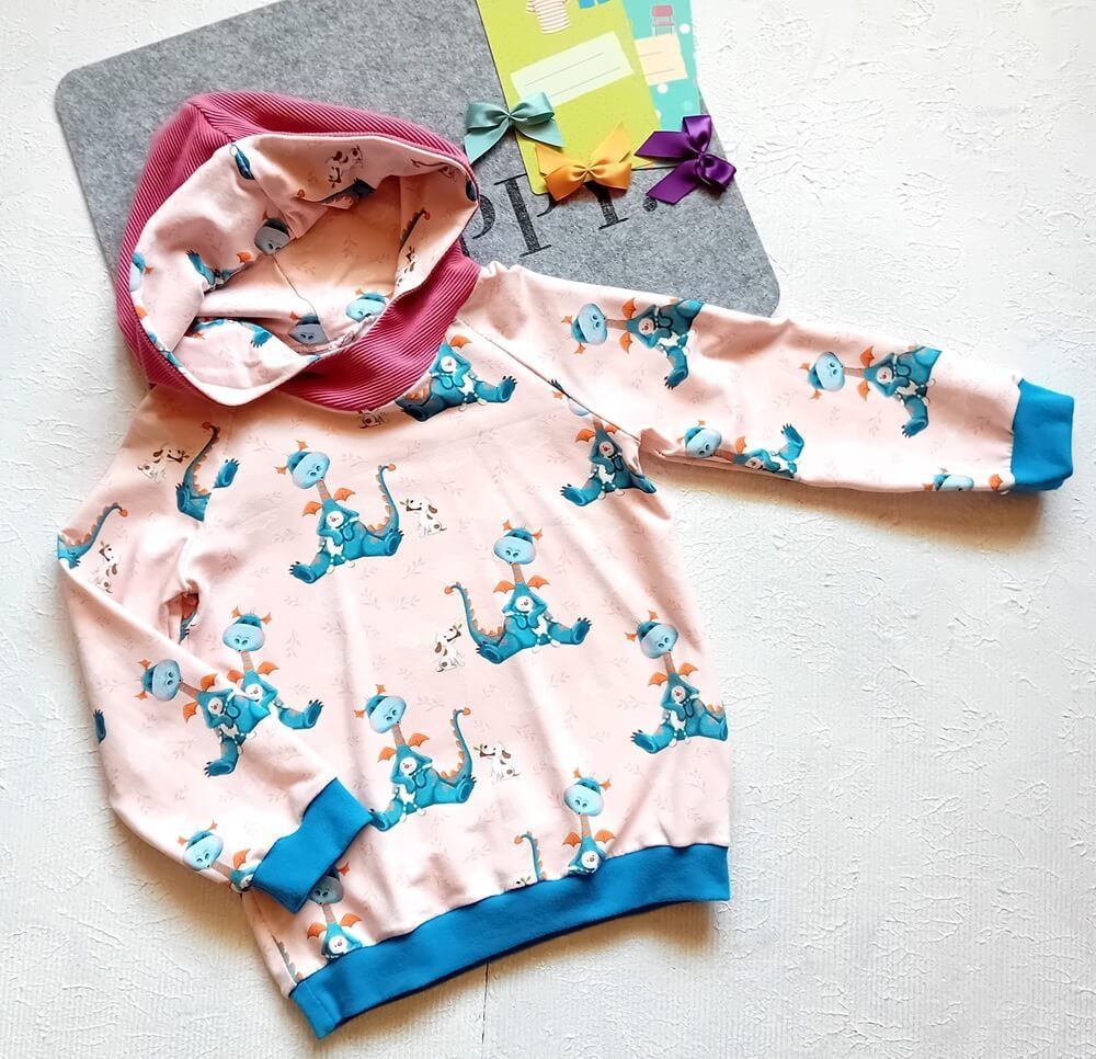 Kapuzenpullover Kinder Hoodie DRACHENKIND in Gr. 110