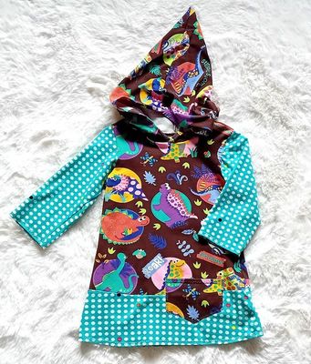 Kapuzenkleid Kinder langarm DINOS in Gr. 86