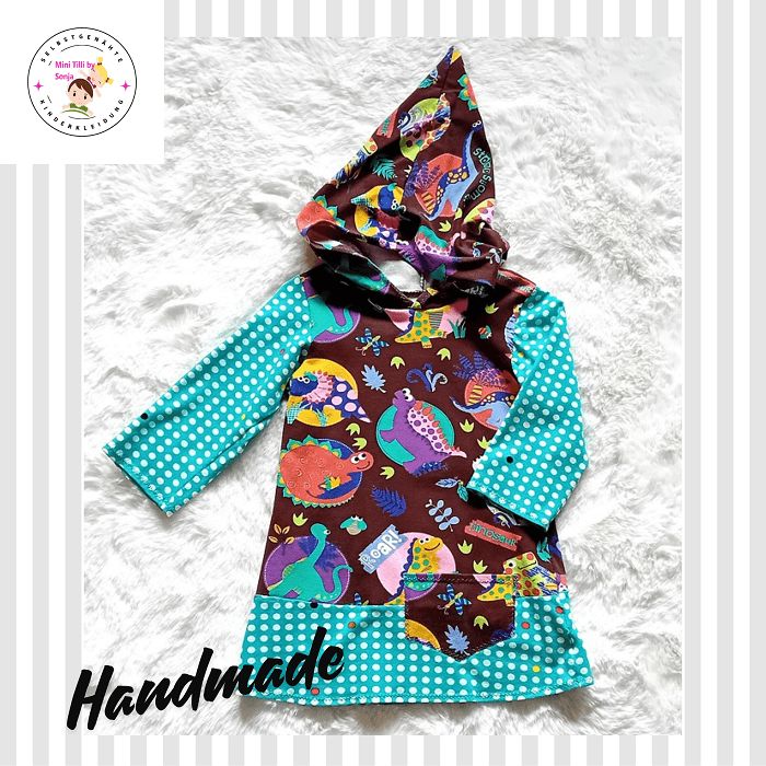 Kapuzenkleid Kinder langarm DINOS in Gr. 86