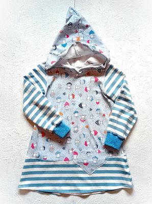 Kapuzenkleid Kinder langarm PILZE in Gr.  92