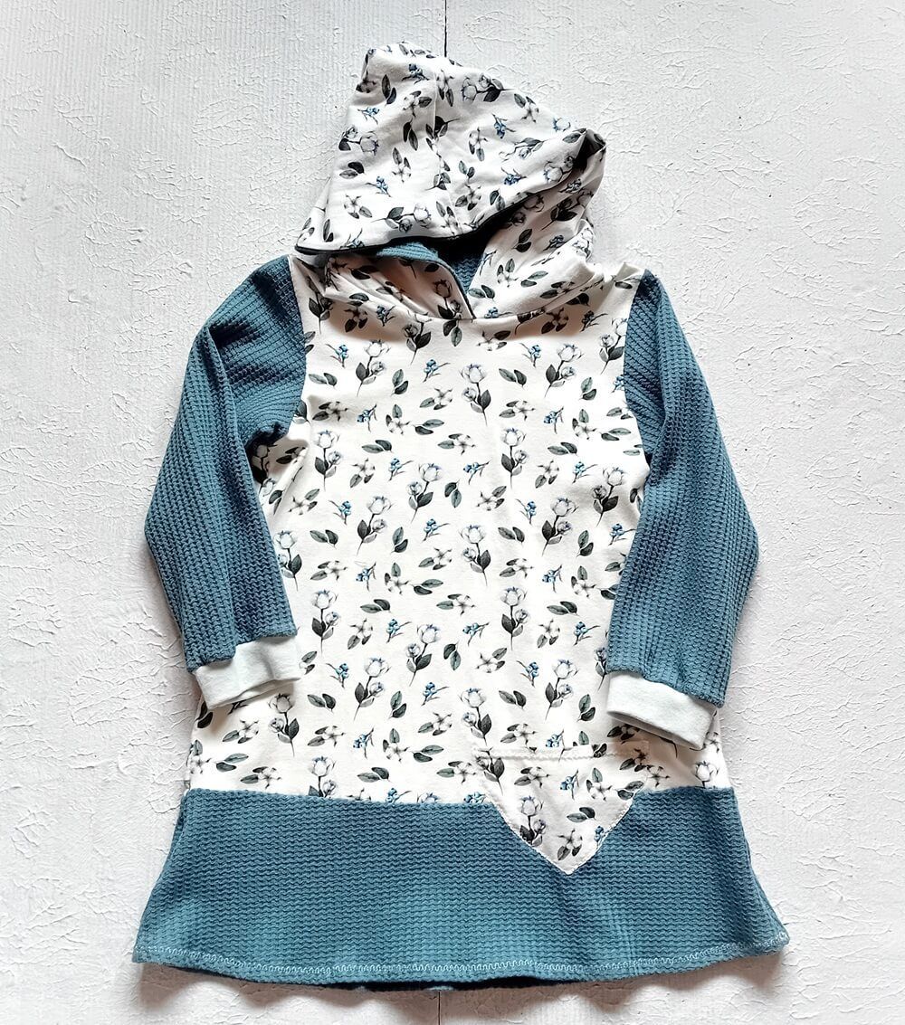 Kapuzenkleid Kinder langarm ROSEN in Gr. 98