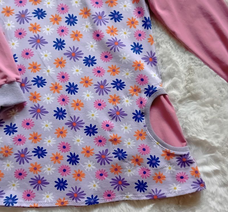 Kinderkleid langarm BLUMENMEER in Gr. 128