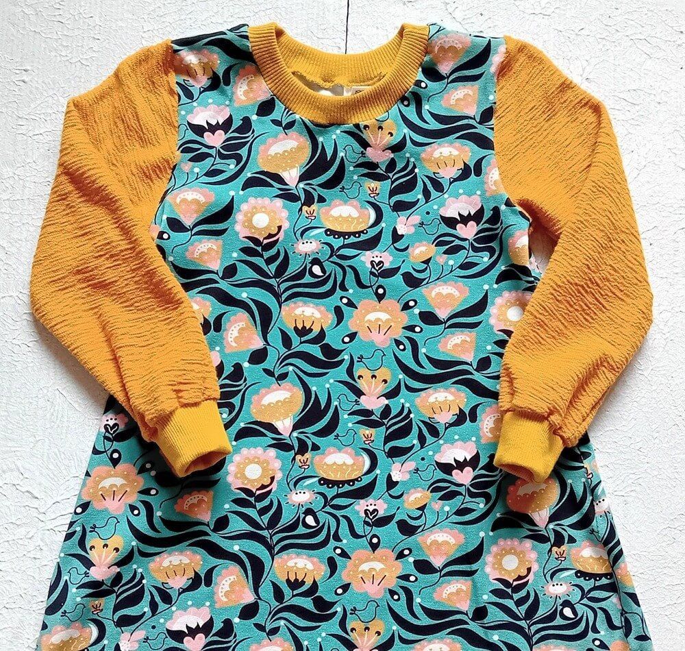 Kinderkleid langarm BLUMENTANZ in Gr. 98
