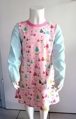 Kinderkleid langarm BUNTE PILZE in Gr. 104