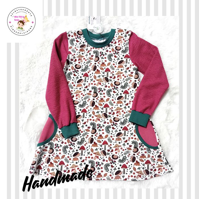 Kinderkleid langarm HERBSTZEIT in Gr. 110