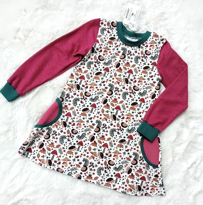 Kinderkleid langarm HERBSTZEIT in Gr. 110 Kinderkleid langarm HERBSTZEIT in Gr. 110