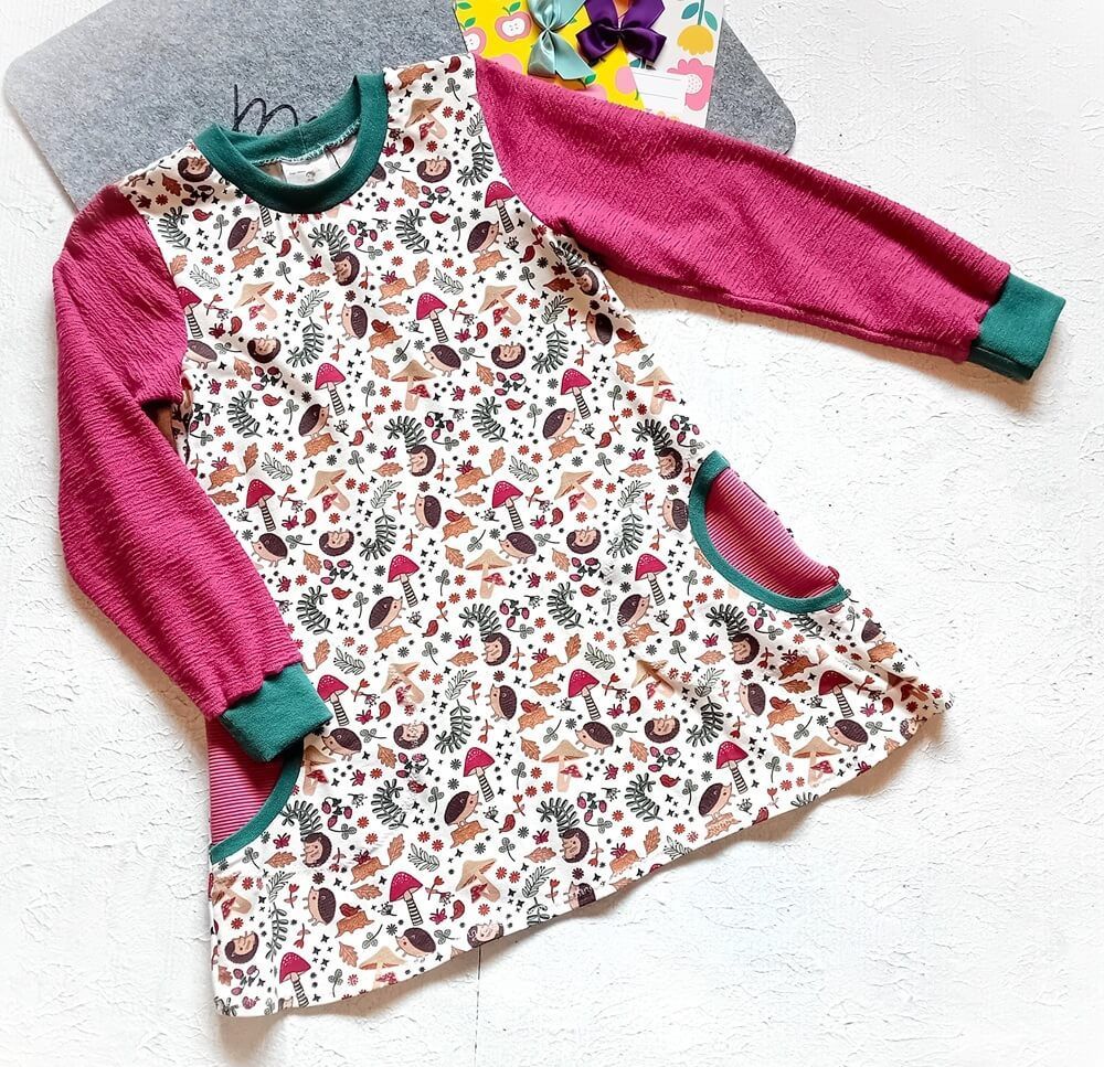 Kinderkleid langarm HERBSTZEIT in Gr. 110