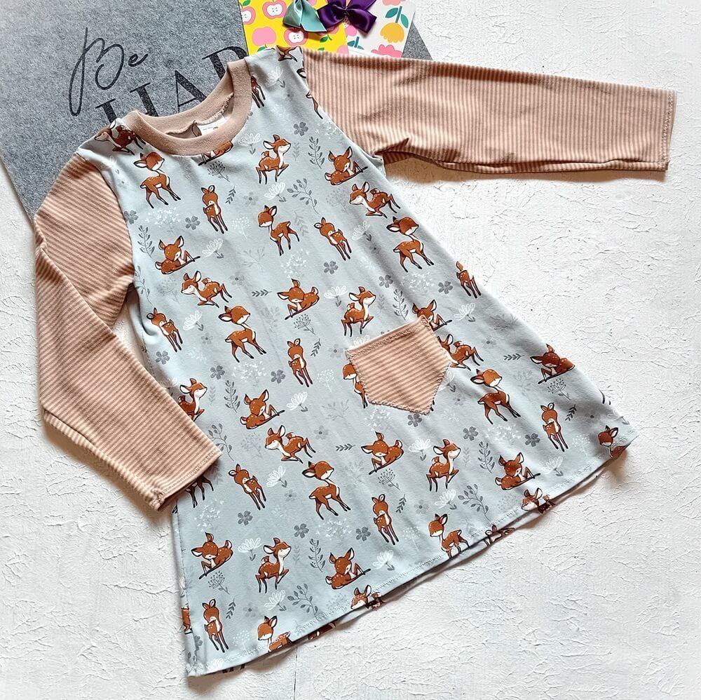 Kinderkleid langarm REHKITZ in Gr. 110