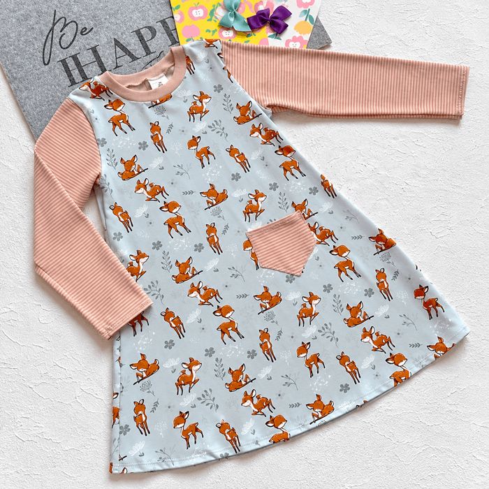 Kinderkleid langarm REHKITZ in Gr. 110