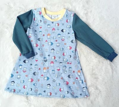 Kinderkleid langarm PILZEWIESE in Gr. 98