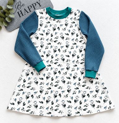 Kinderkleid langarm  ROSEN in Gr. 104