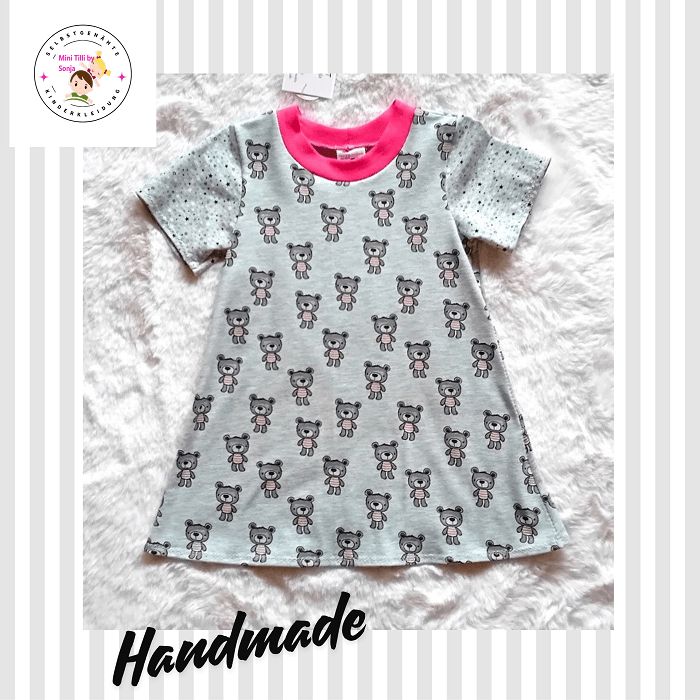 Kinderkleid Sommerkleid KLEINE KUSCHELTIERE in Gr. 92