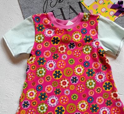 Kinderkleid Sommerkleid BLUMENKRINGEL in Gr. 122