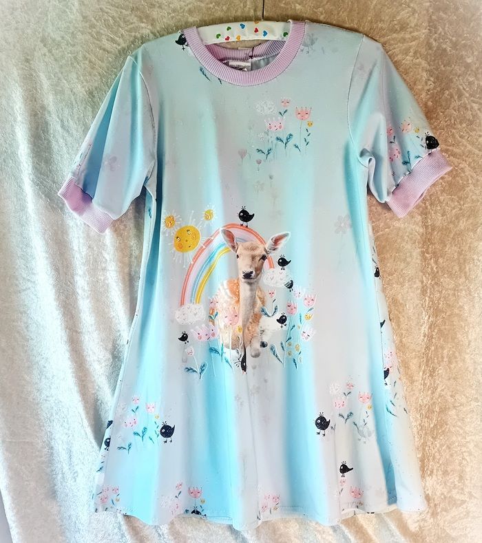 Kinderkleid Sommerkleid PANEL REH in Gr. 140