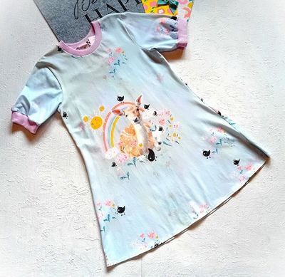 Kinderkleid Sommerkleid PANEL REH in Gr. 140