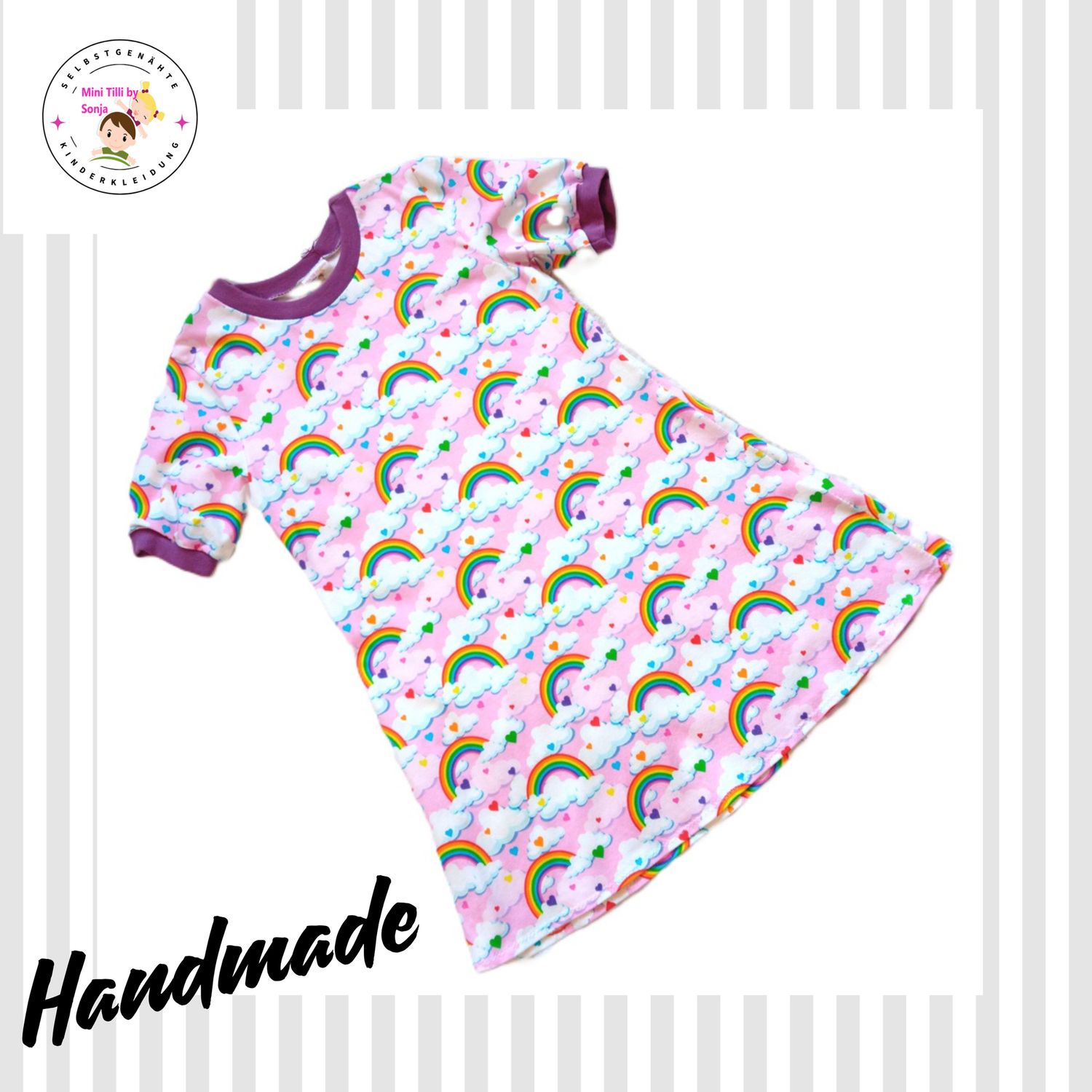 Kinderkleid Sommerkleid REGENBOGEN in Gr. 134