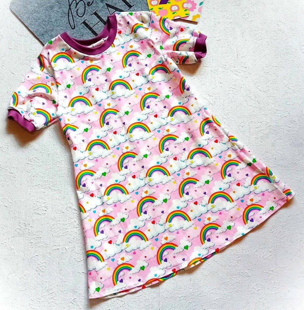 Kinderkleid Sommerkleid REGENBOGEN in Gr. 134 Kinderkleid Sommerkleid REGENBOGEN in Gr. 134