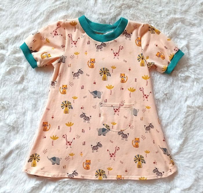 Kinderkleid Sommerkleid SAFARITIERE in Gr. 86