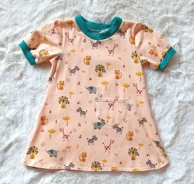Kinderkleid Sommerkleid SAFARITIERE in Gr. 86