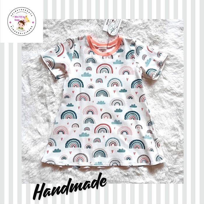 Kinderkleid Sommerkleid REGENBOGEN PASTELL in Gr. 92