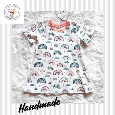 Kinderkleid Sommerkleid REGENBOGEN PASTELL in Gr. 92