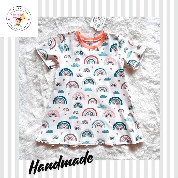 Kinderkleid Sommerkleid REGENBOGEN PASTELL in Gr. 92
