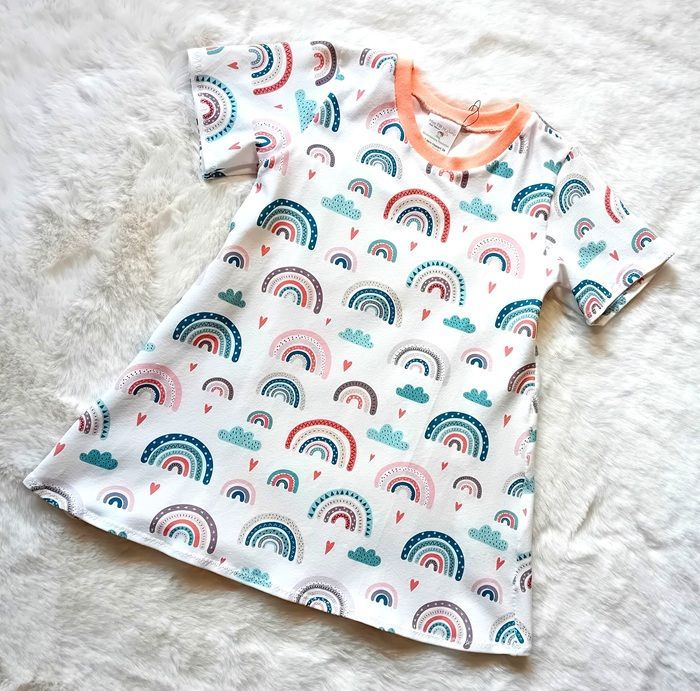 Kinderkleid Sommerkleid REGENBOGEN PASTELL in Gr. 92 Kinderkleid Sommerkleid REGENBOGEN PASTELL in Gr. 92