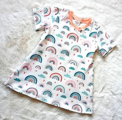 Kinderkleid Sommerkleid REGENBOGEN PASTELL in Gr. 92