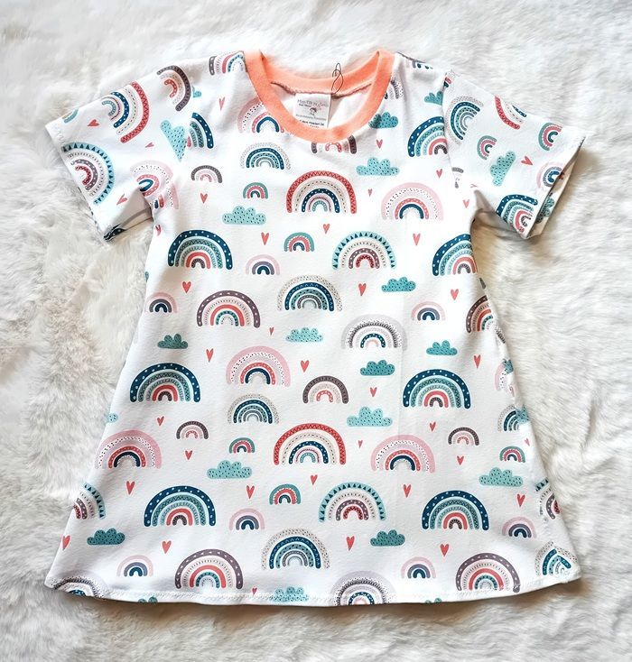 Kinderkleid Sommerkleid REGENBOGEN PASTELL in Gr. 92