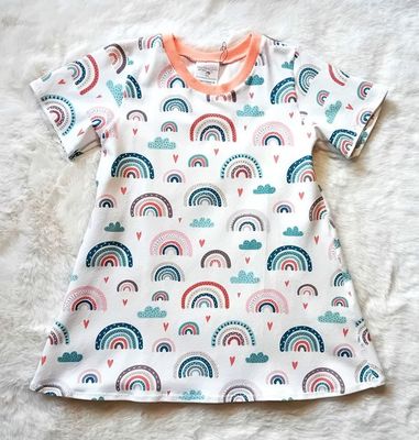 Kinderkleid Sommerkleid REGENBOGEN PASTELL in Gr. 92