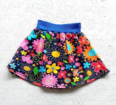 Kinderrock Tellerrock SOMMERBLUMEN in Gr. 74/80