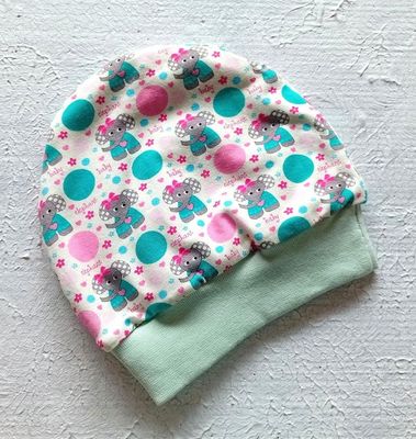 Baby Beanie ELEFANTEN PUNKTE / 0-6 Monate Baby Beanie ELEFANTEN PUNKTE / 0-6 Monate