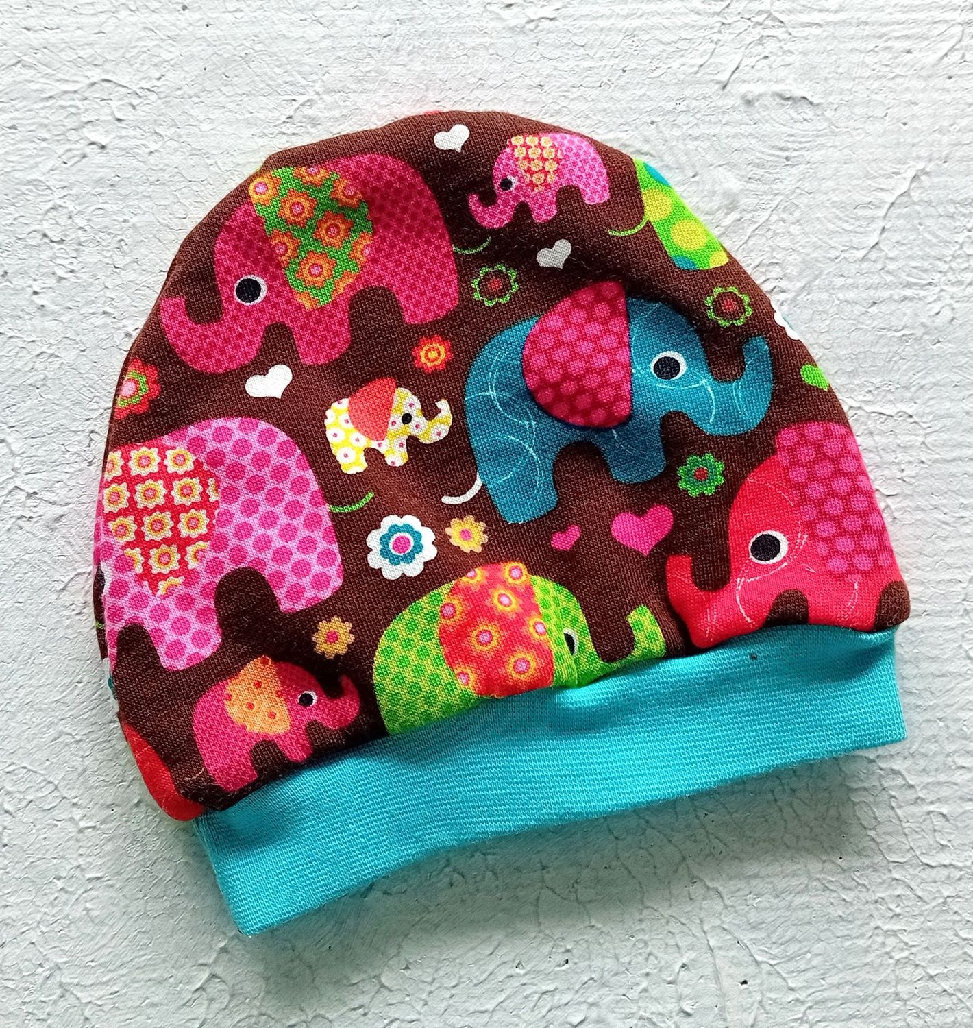 Baby Beanie  ELEFANTEN PUNKTE / 6-9 Monate