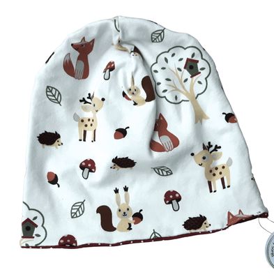 Baby Beanie WALDTIERE PUNKTE / 6-12 Monate Baby Beanie WALDTIERE PUNKTE / 6-12 Monate
