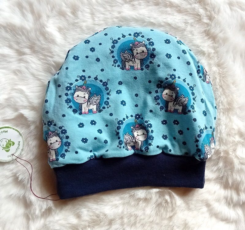 Baby Beanie  EINHORN STERNE / 9-12 Monate