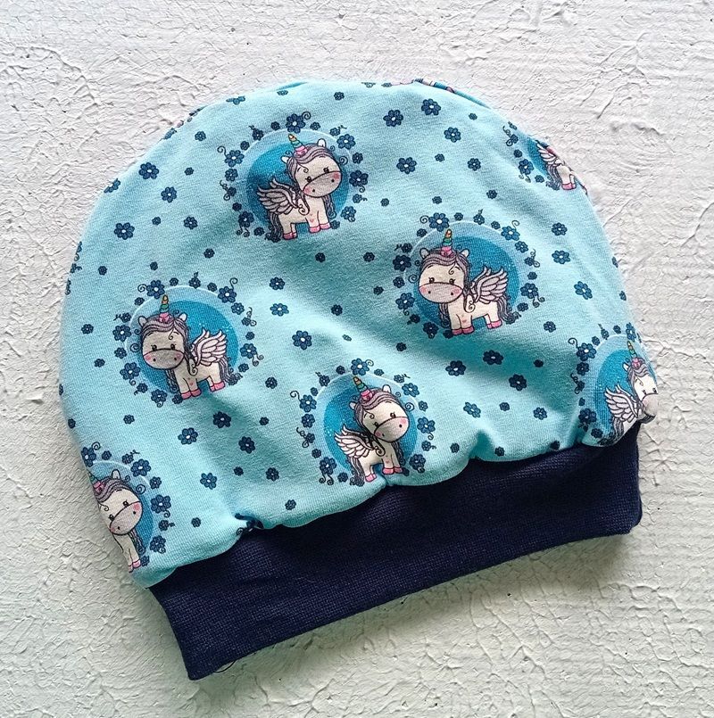 Baby Beanie  EINHORN STERNE / 9-12 Monate