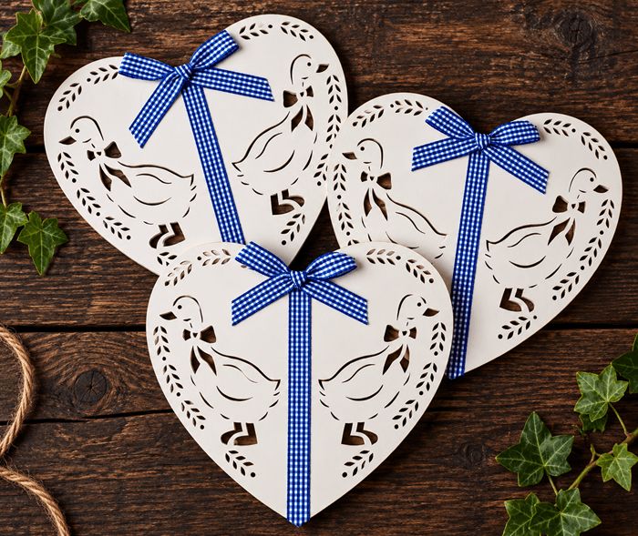 Papierherzen Landleben Gans - im 3-Set - Fensterschmuck Papierherzen Landleben Gans - im 3-Set - Fensterschmuck