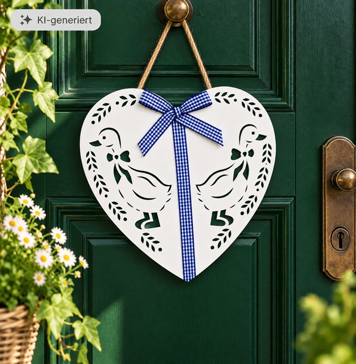 Papierherzen Landleben Gans - im 3-Set - Fensterschmuck