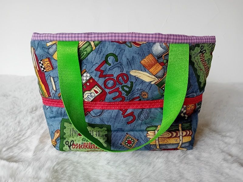 Kindertasche handmade | Gartenwerkzeuge blau lila