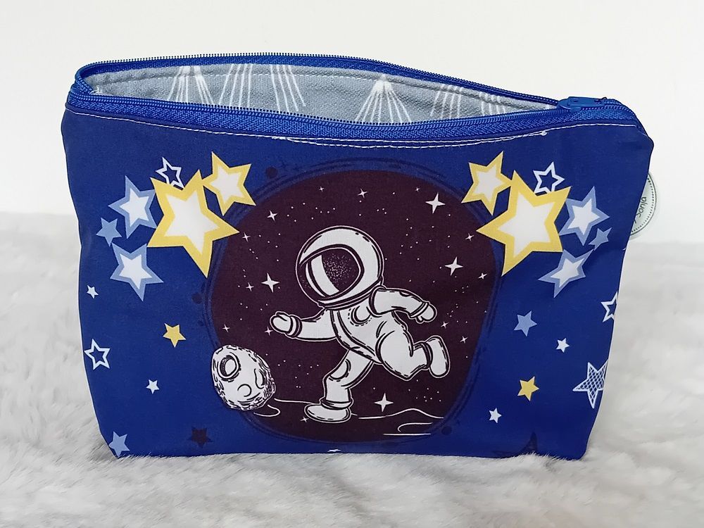 Kosmetiktasche handmade | Astronaut dunkelblau