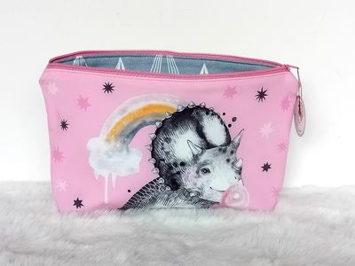 Kosmetiktasche handmade | Dinosaurier rosa Kosmetiktasche handmade | Dinosaurier rosa