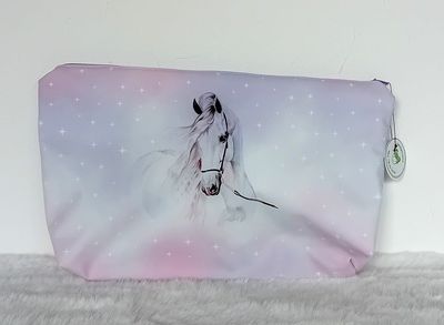 Kosmetiktasche handmade | Pferd rosa weiss