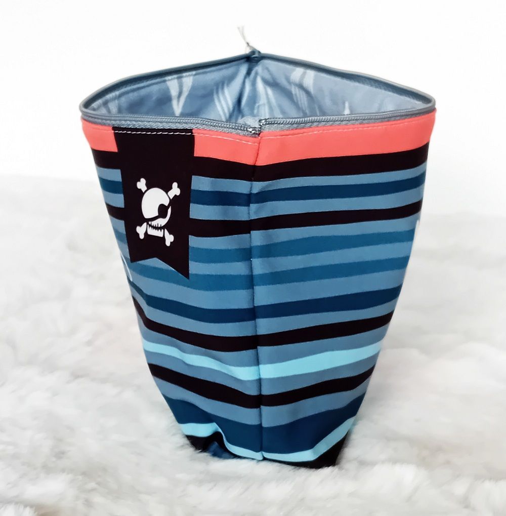 Kosmetiktasche handmade | Piratenfuchs blau grau