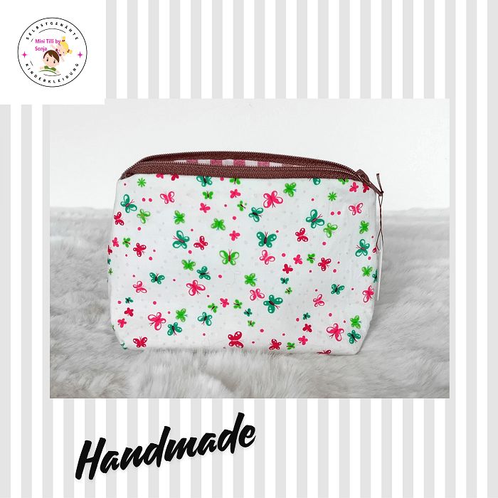 Kosmetiktasche handmade | Schmetterlinge weiss Kosmetiktasche handmade | Schmetterlinge weiss